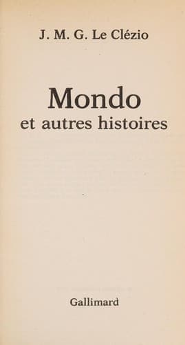 Mondo et autres histoires
