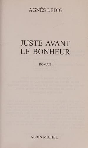 Couverture de Juste avant le bonheur