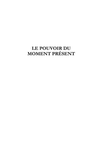 Couverture de Le pouvoir du moment présent